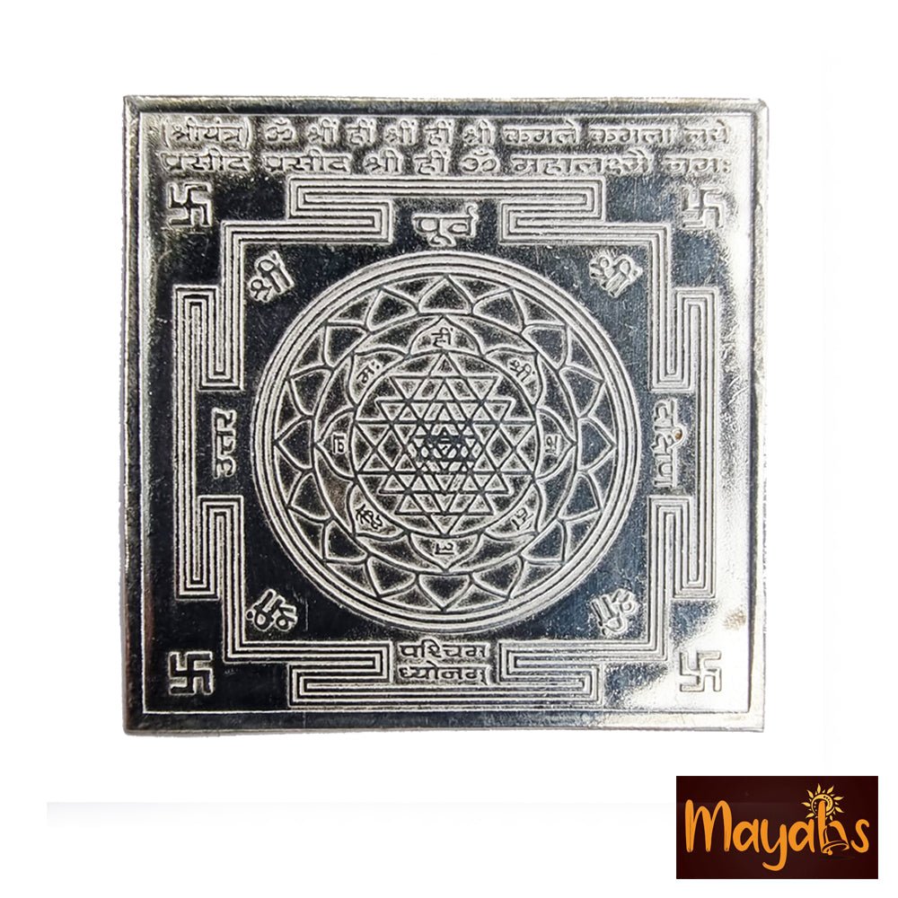 Blessed Pure Silver Shree Yantra