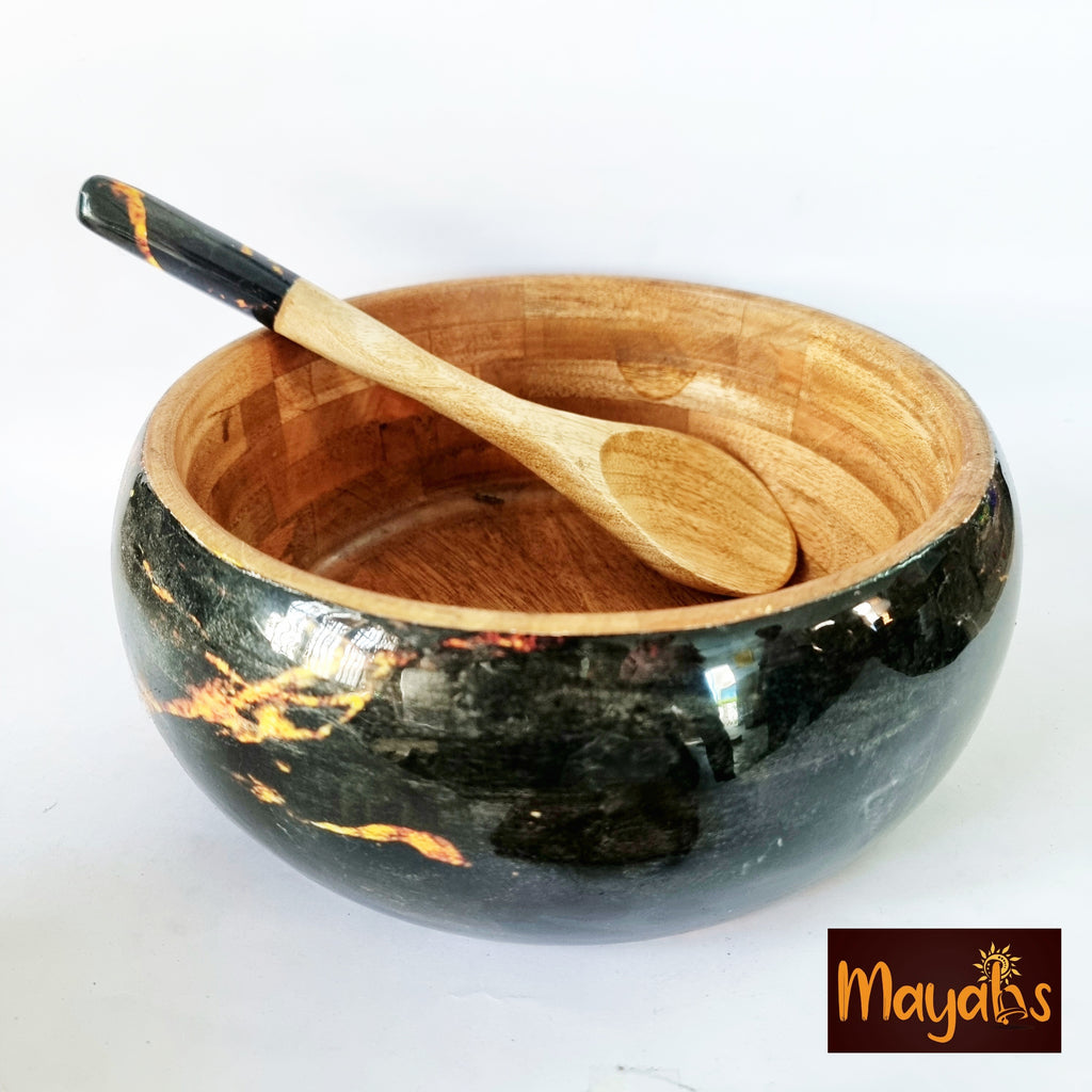 Wooden Bowl with Spatula