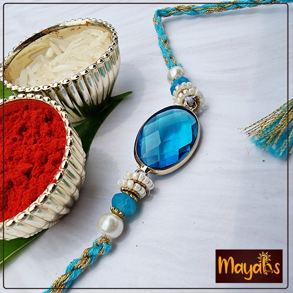 Blue Crystal Rakhi