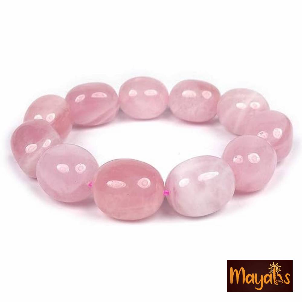 Rose Quartz Tumbled Large Stone Bracelet