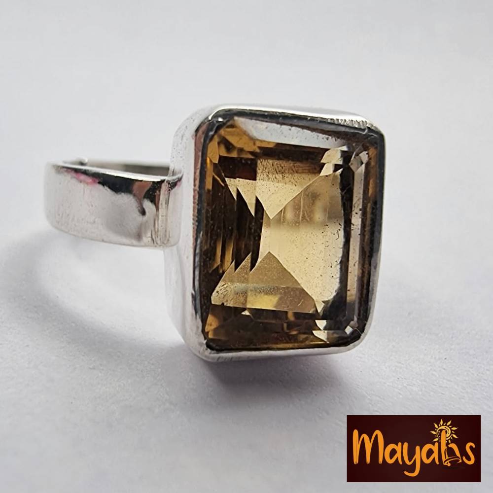 Pure Silver Citrine Ring