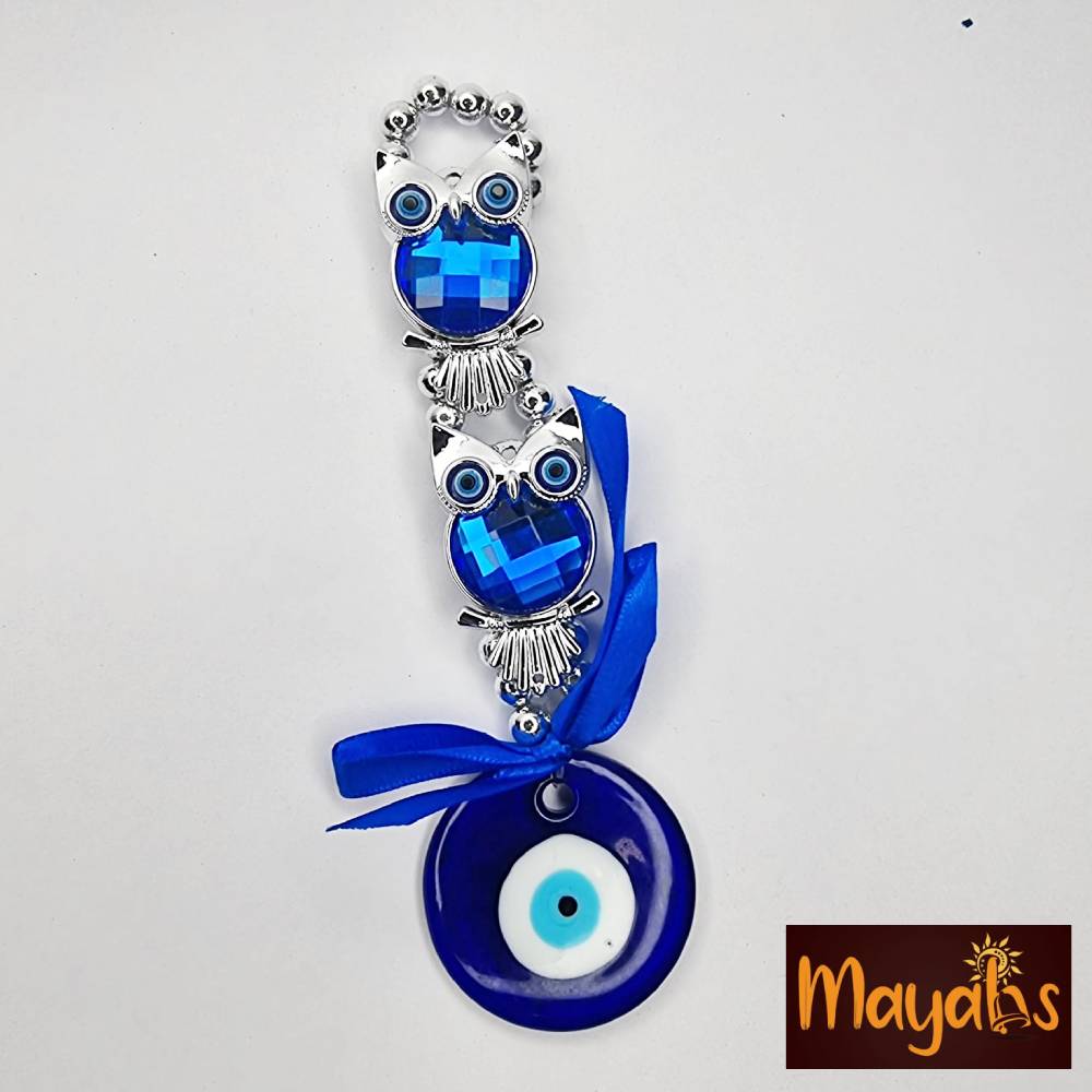 Evil Eye Hanger with Twin Owls Charm