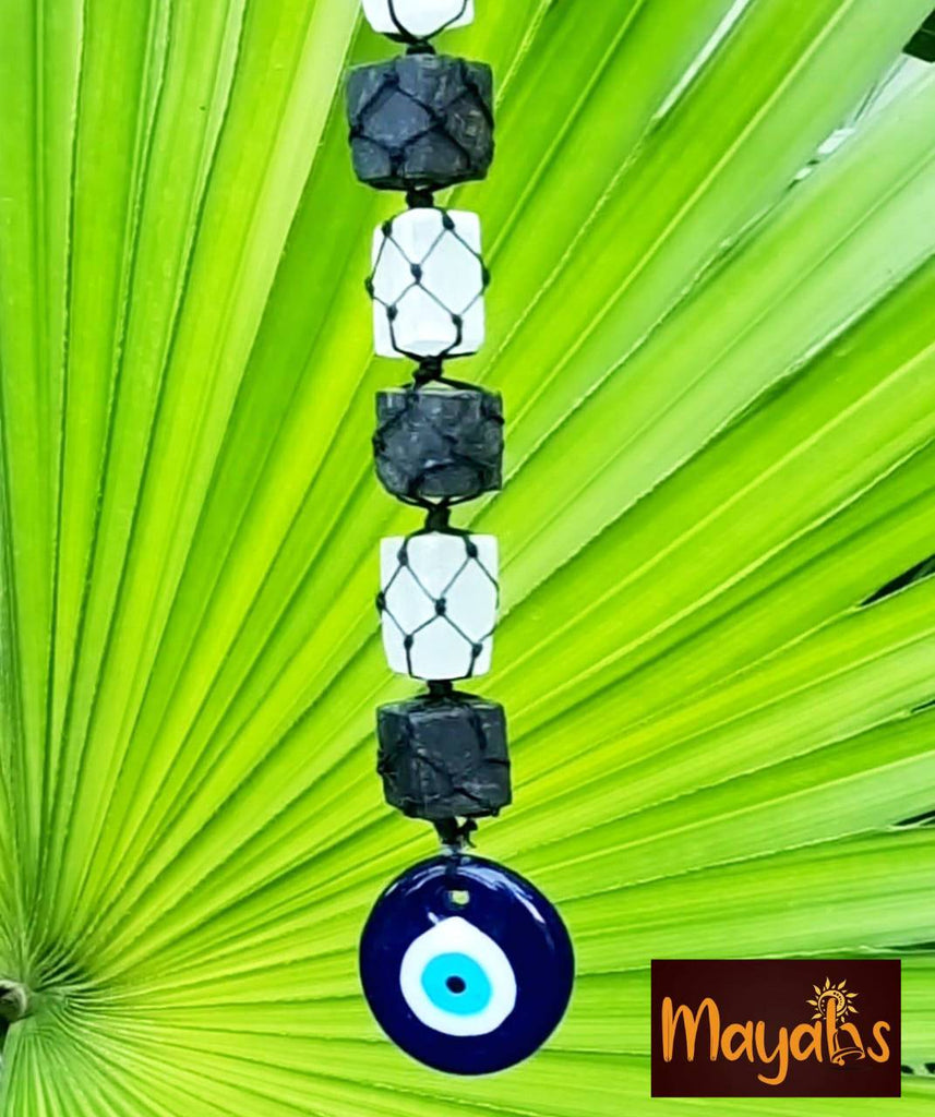 Tourmaline & Selenite Evil Eye Hanger