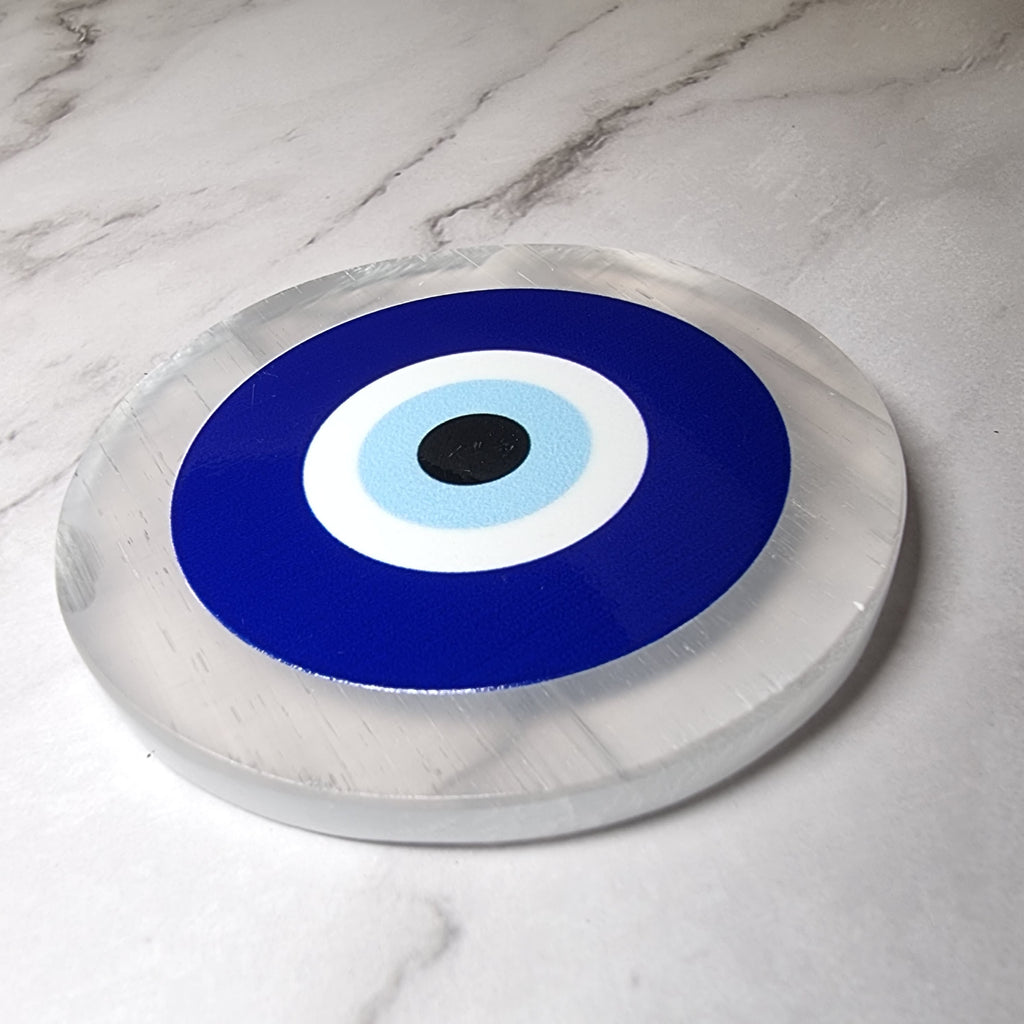 Evil Eye Selenite Plate