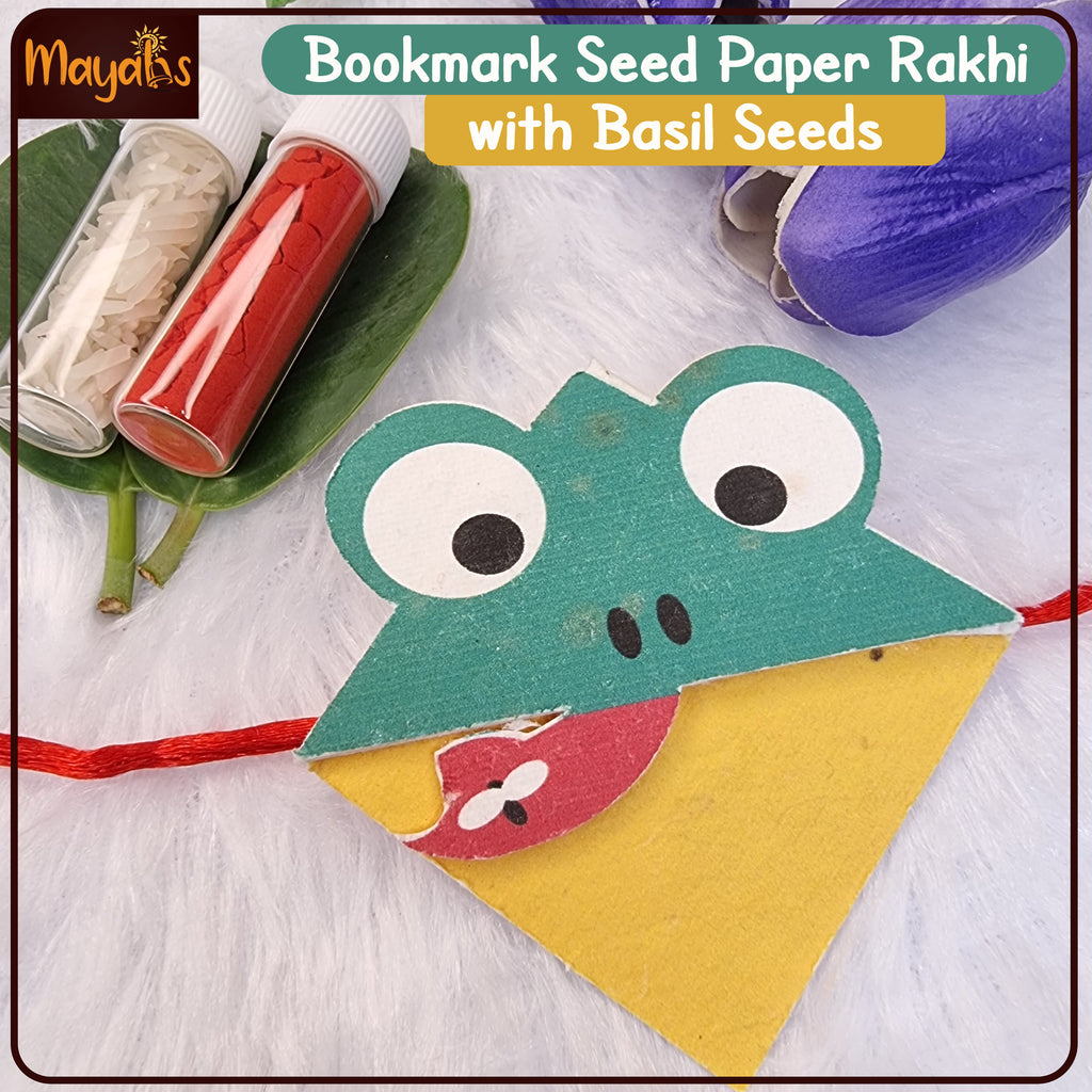 Bookmark Seed Paper Rakhi with Basil Seeds