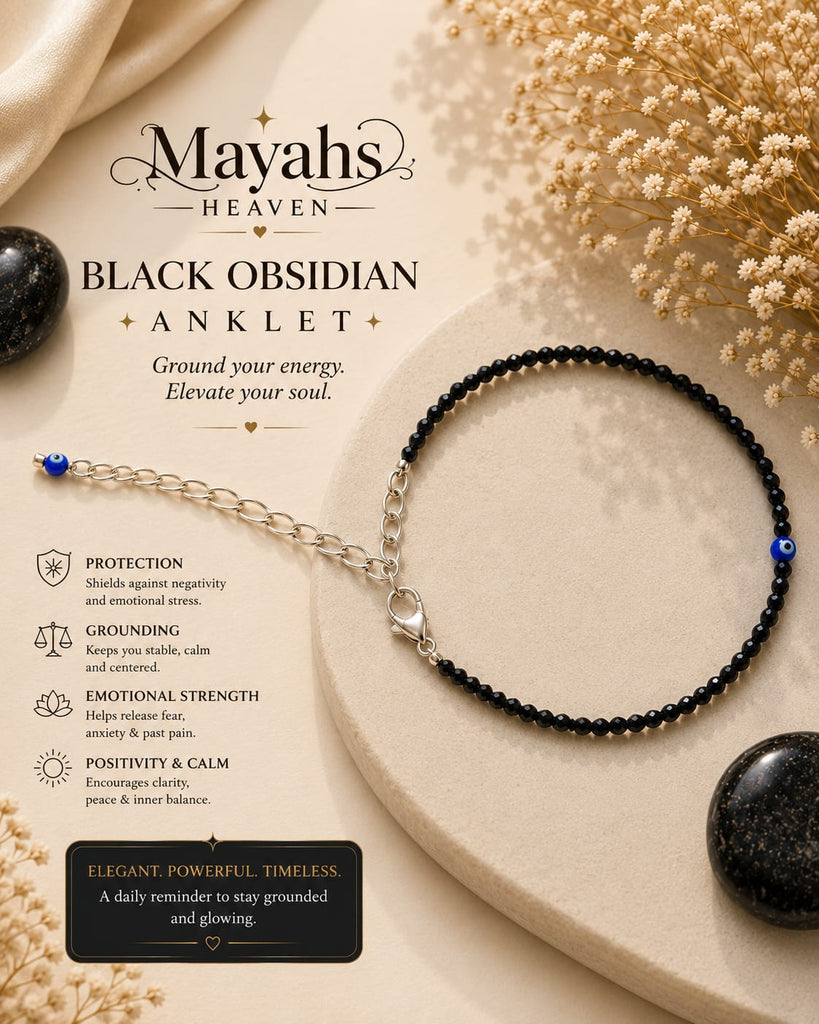 Black Obsidian Anklet